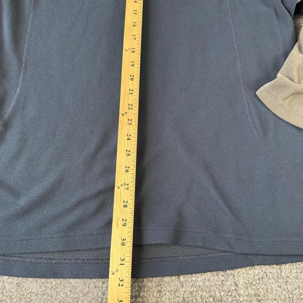 The North Face Fleece Sweater Mens 2XL Gray Blue Quarter Zip Pullover Pocket
